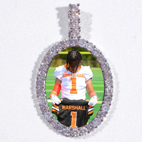 Large 3D Oval Custom Picture Pendant