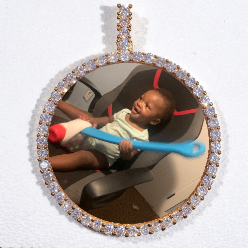 LARGE 3D CIRCLE CUSTOM PICTURE PENDANT