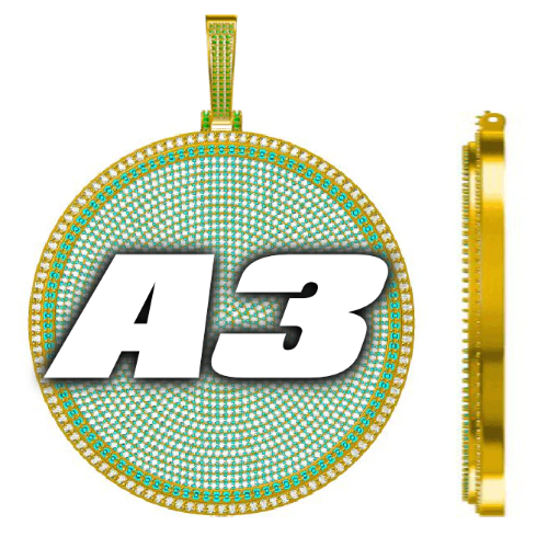 CUSTOM LETTER NECKLACE 3D BIG DISC