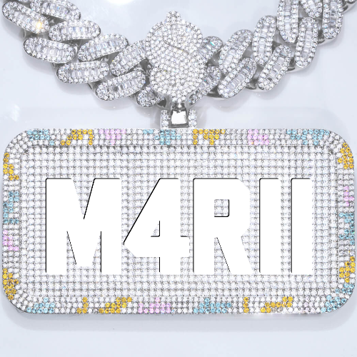 CUSTOM LETTER NECKLACE 3D COLORFUL SQUARE