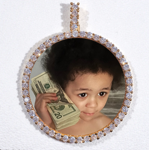LARGE 3D CIRCLE CUSTOM PICTURE PENDANT