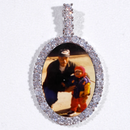 Large 3D Oval Custom Picture Pendant