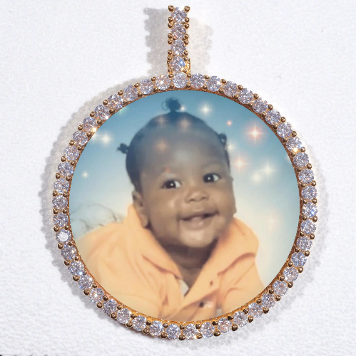 LARGE 3D CIRCLE CUSTOM PICTURE PENDANT