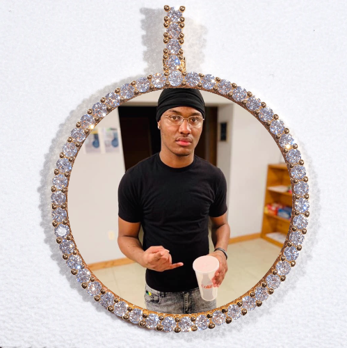 LARGE 3D CIRCLE CUSTOM PICTURE PENDANT