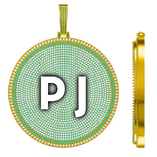 CUSTOM LETTER NECKLACE 3D BIG DISC