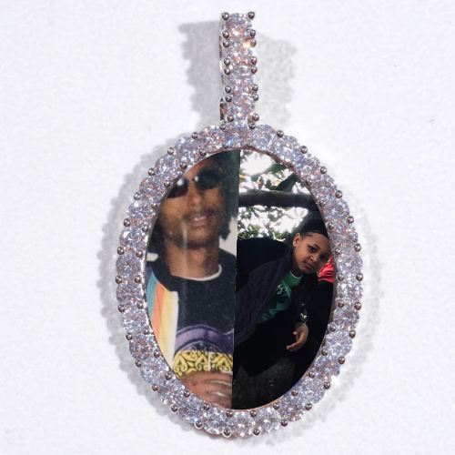 Large 3D Oval Custom Picture Pendant