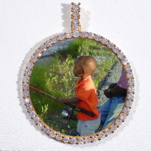 LARGE 3D CIRCLE CUSTOM PICTURE PENDANT