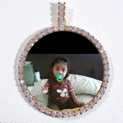 LARGE 3D CIRCLE CUSTOM PICTURE PENDANT