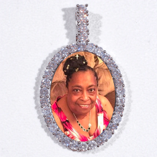 Large 3D Oval Custom Picture Pendant