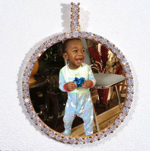 LARGE 3D CIRCLE CUSTOM PICTURE PENDANT
