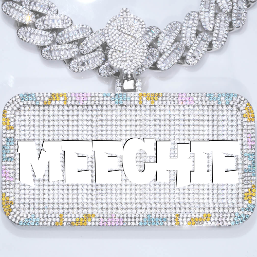 CUSTOM LETTER NECKLACE 3D COLORFUL SQUARE