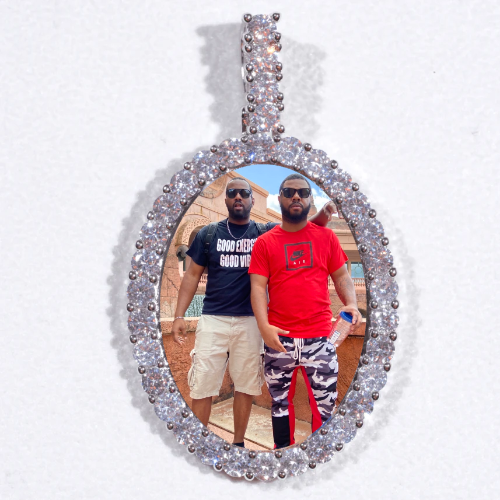 Large 3D Oval Custom Picture Pendant