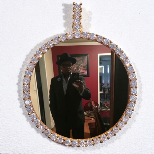 LARGE 3D CIRCLE CUSTOM PICTURE PENDANT