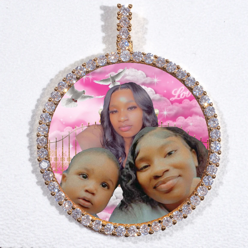 LARGE 3D CIRCLE CUSTOM PICTURE PENDANT