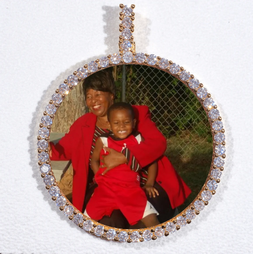 LARGE 3D CIRCLE CUSTOM PICTURE PENDANT