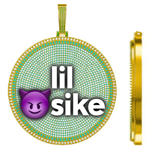 CUSTOM LETTER NECKLACE 3D BIG DISC