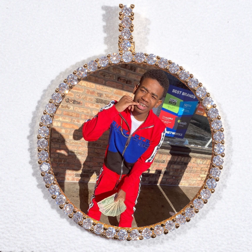 LARGE 3D CIRCLE CUSTOM PICTURE PENDANT