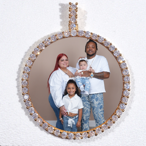 LARGE 3D CIRCLE CUSTOM PICTURE PENDANT