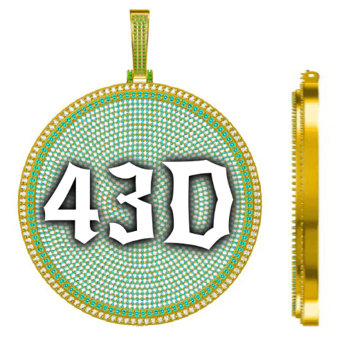 CUSTOM LETTER NECKLACE 3D BIG DISC