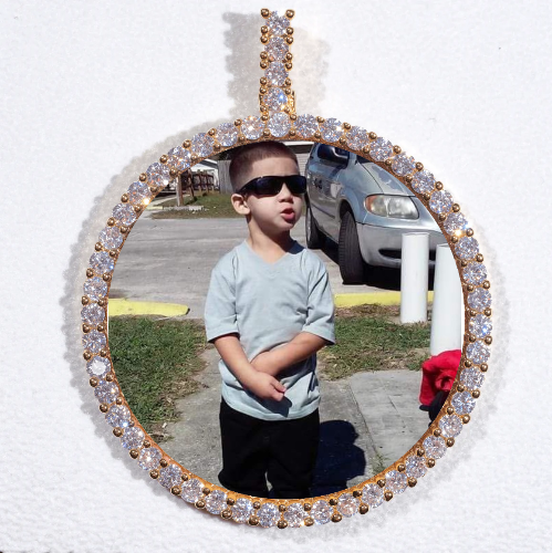 LARGE 3D CIRCLE CUSTOM PICTURE PENDANT