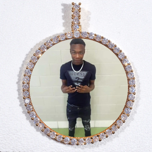 LARGE 3D CIRCLE CUSTOM PICTURE PENDANT