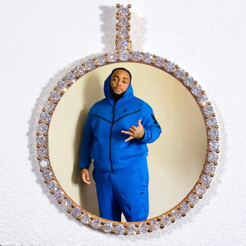 LARGE 3D CIRCLE CUSTOM PICTURE PENDANT