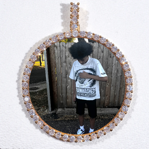 LARGE 3D CIRCLE CUSTOM PICTURE PENDANT