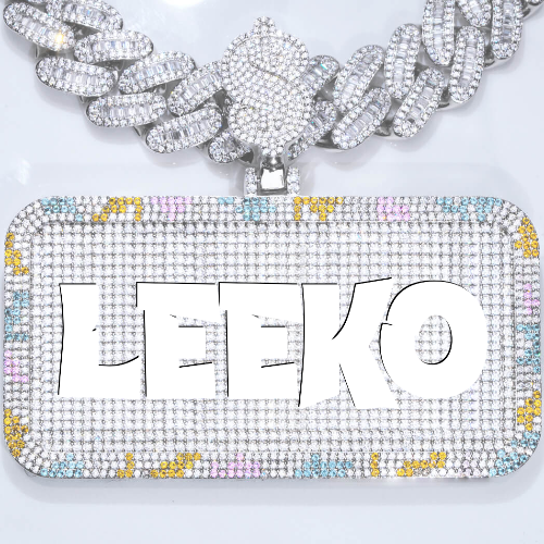 CUSTOM LETTER NECKLACE 3D COLORFUL SQUARE