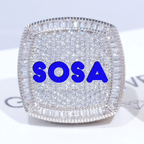 CUSTOM LETTER 3D ICED RING