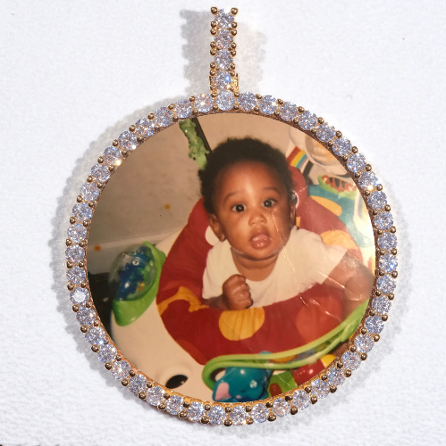 LARGE 3D CIRCLE CUSTOM PICTURE PENDANT