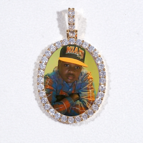3D Oval Custom Picture Pendant