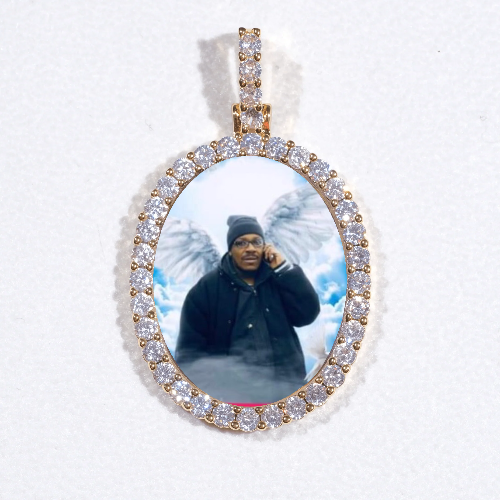 3D Oval Custom Picture Pendant