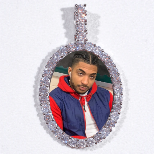 Large 3D Oval Custom Picture Pendant