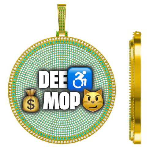 CUSTOM LETTER NECKLACE 3D BIG DISC
