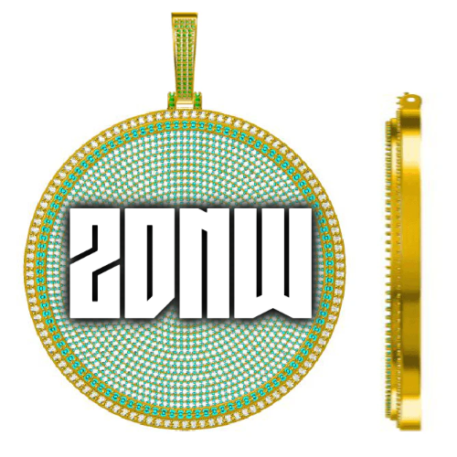 CUSTOM LETTER NECKLACE 3D BIG DISC