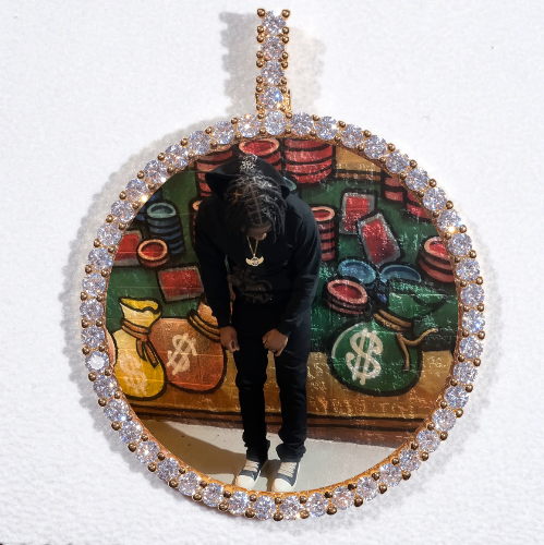 LARGE 3D CIRCLE CUSTOM PICTURE PENDANT