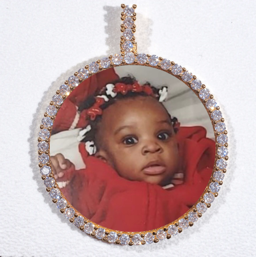 LARGE 3D CIRCLE CUSTOM PICTURE PENDANT