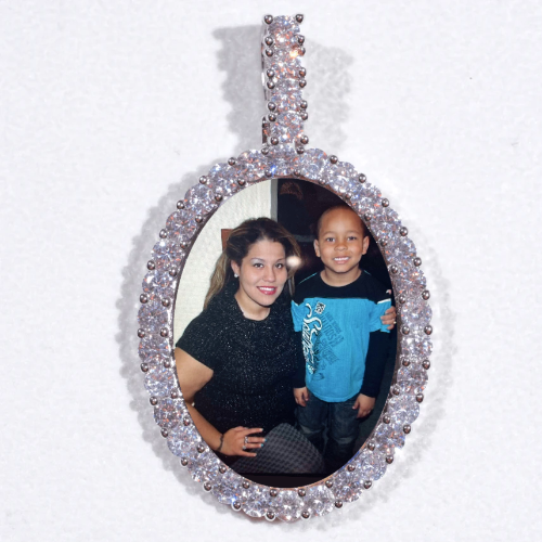 Large 3D Oval Custom Picture Pendant