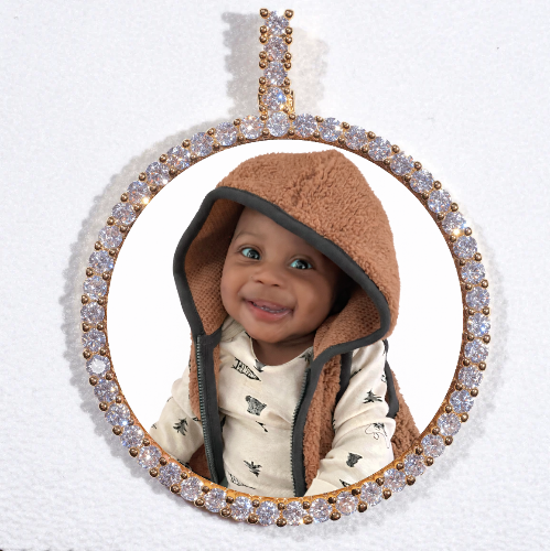 LARGE 3D CIRCLE CUSTOM PICTURE PENDANT
