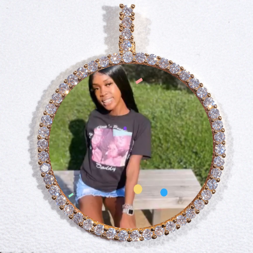 LARGE 3D CIRCLE CUSTOM PICTURE PENDANT