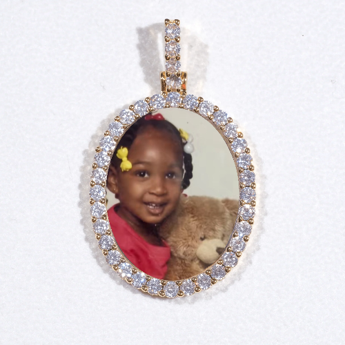 3D Oval Custom Picture Pendant