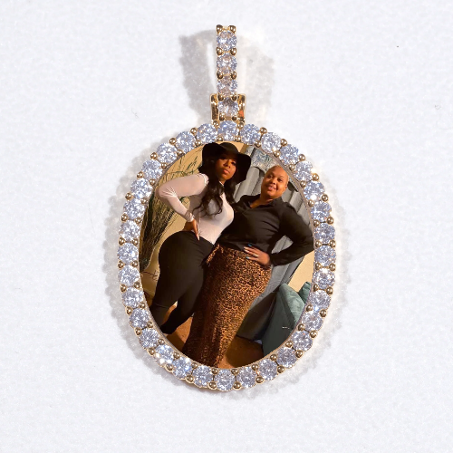 3D Oval Custom Picture Pendant