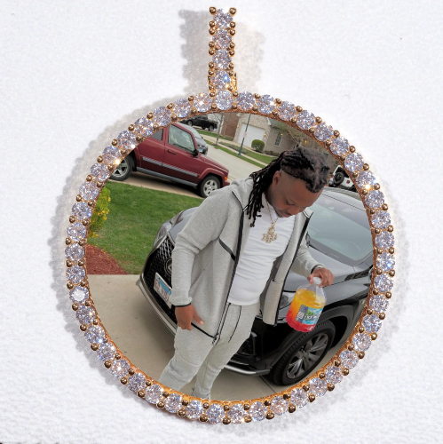 LARGE 3D CIRCLE CUSTOM PICTURE PENDANT