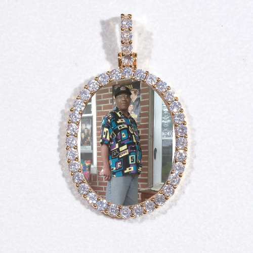 3D Oval Custom Picture Pendant