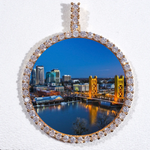 LARGE 3D CIRCLE CUSTOM PICTURE PENDANT