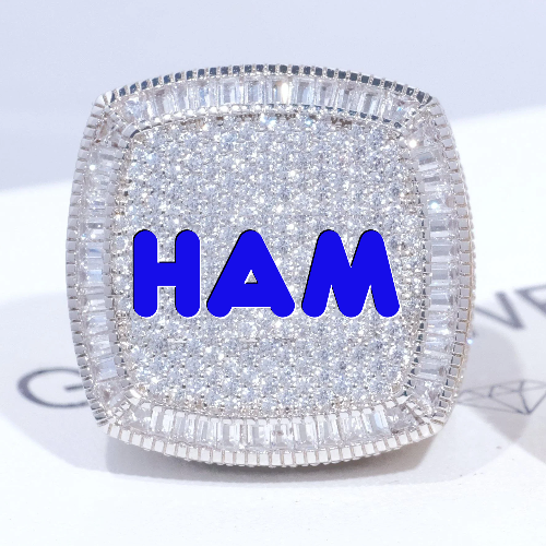 CUSTOM LETTER 3D ICED RING