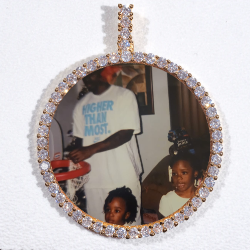 LARGE 3D CIRCLE CUSTOM PICTURE PENDANT