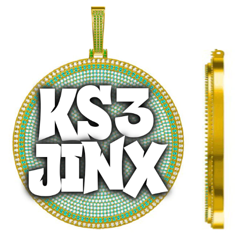 CUSTOM LETTER NECKLACE 3D BIG DISC