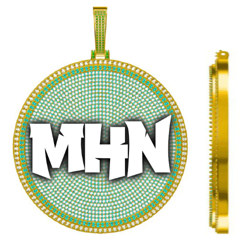 CUSTOM LETTER NECKLACE 3D BIG DISC