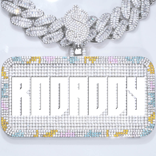 CUSTOM LETTER NECKLACE 3D COLORFUL SQUARE